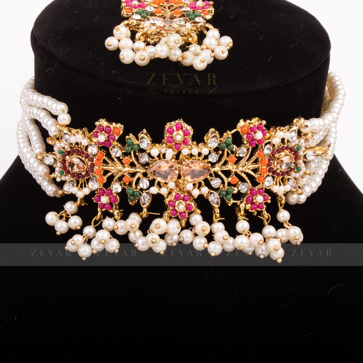 Handmade Navrattan Stones Set with Teeka