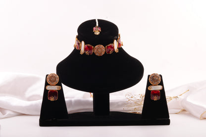 Ruby Elegance Kundan Set