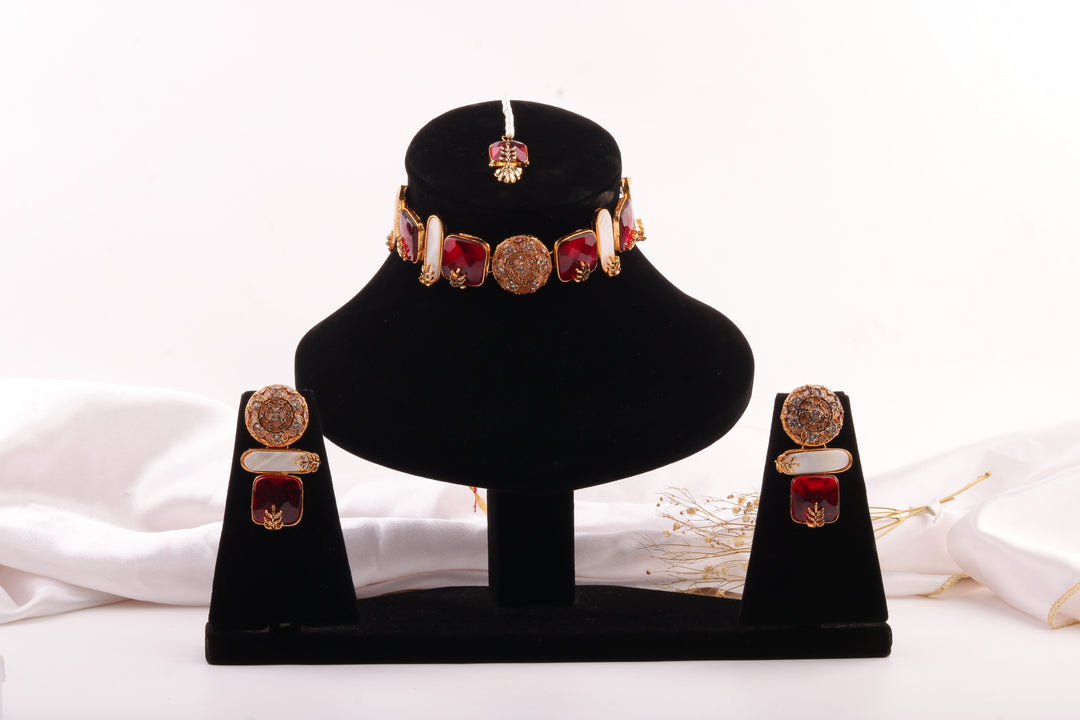 Ruby Elegance Kundan Set