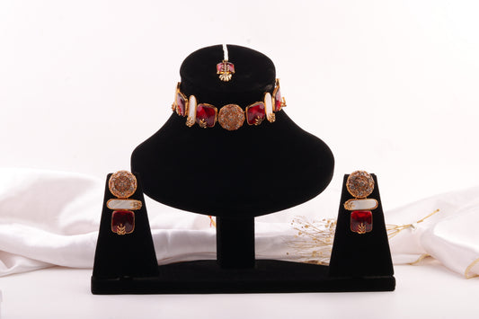 Ruby Elegance Kundan Set