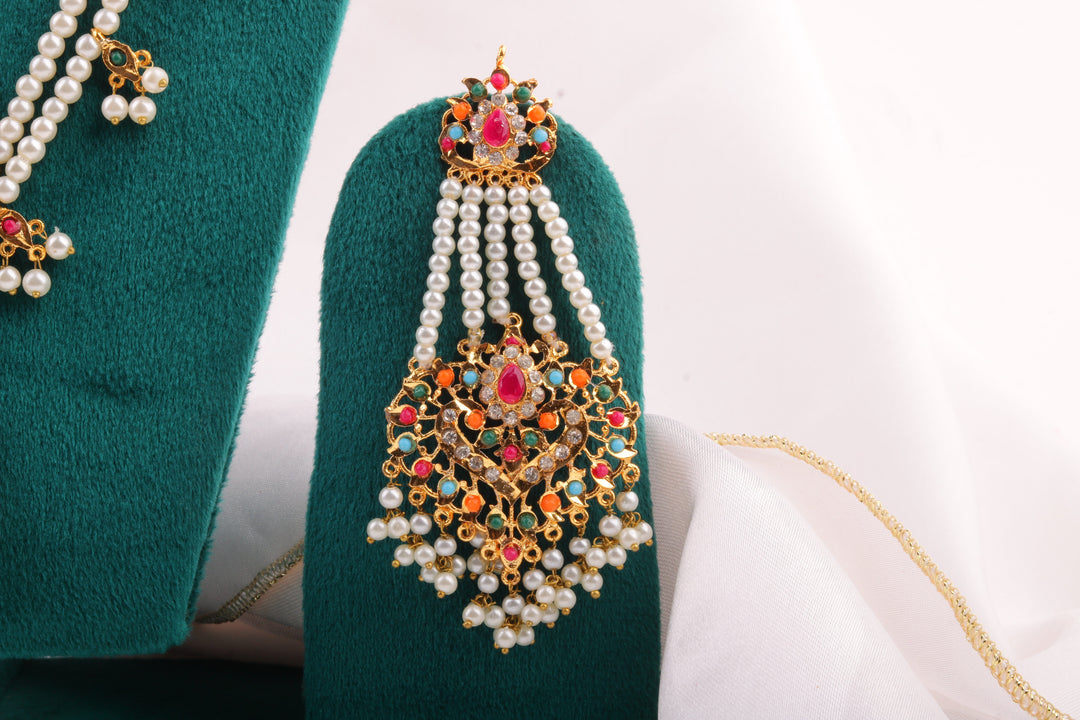 Traditional Royal Pearl Kundan Set