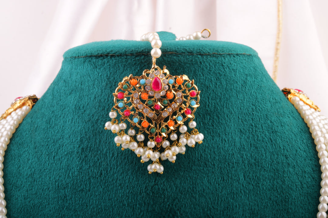 Traditional Royal Pearl Kundan Set