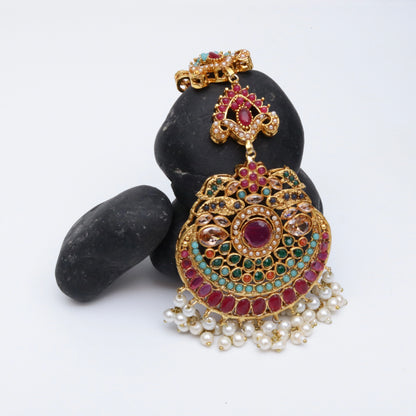 Rang-e-Mehfil" – Traditional Temple Bridal Set