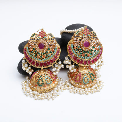 Rang-e-Mehfil" – Traditional Temple Bridal Set