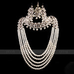 Load image into Gallery viewer, Imperial Bridal Kundun Pearl Set Silver
