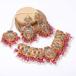 Load image into Gallery viewer, Rutaab Navratan Necklace Set
