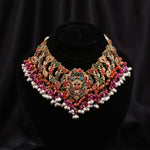 Load image into Gallery viewer, Rutaab Navratan Necklace Set

