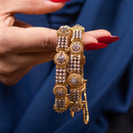Load image into Gallery viewer, Stone Circle Bangle Pearl
