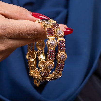 Stone Circle Bangle Red