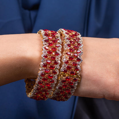 Zareen Heritage Bangles - Ruby