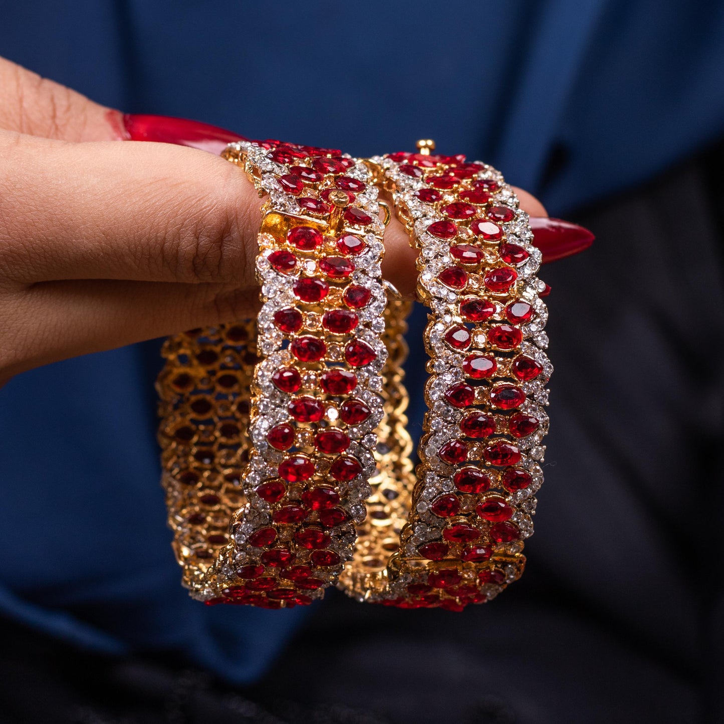 Zareen Heritage Bangles - Ruby
