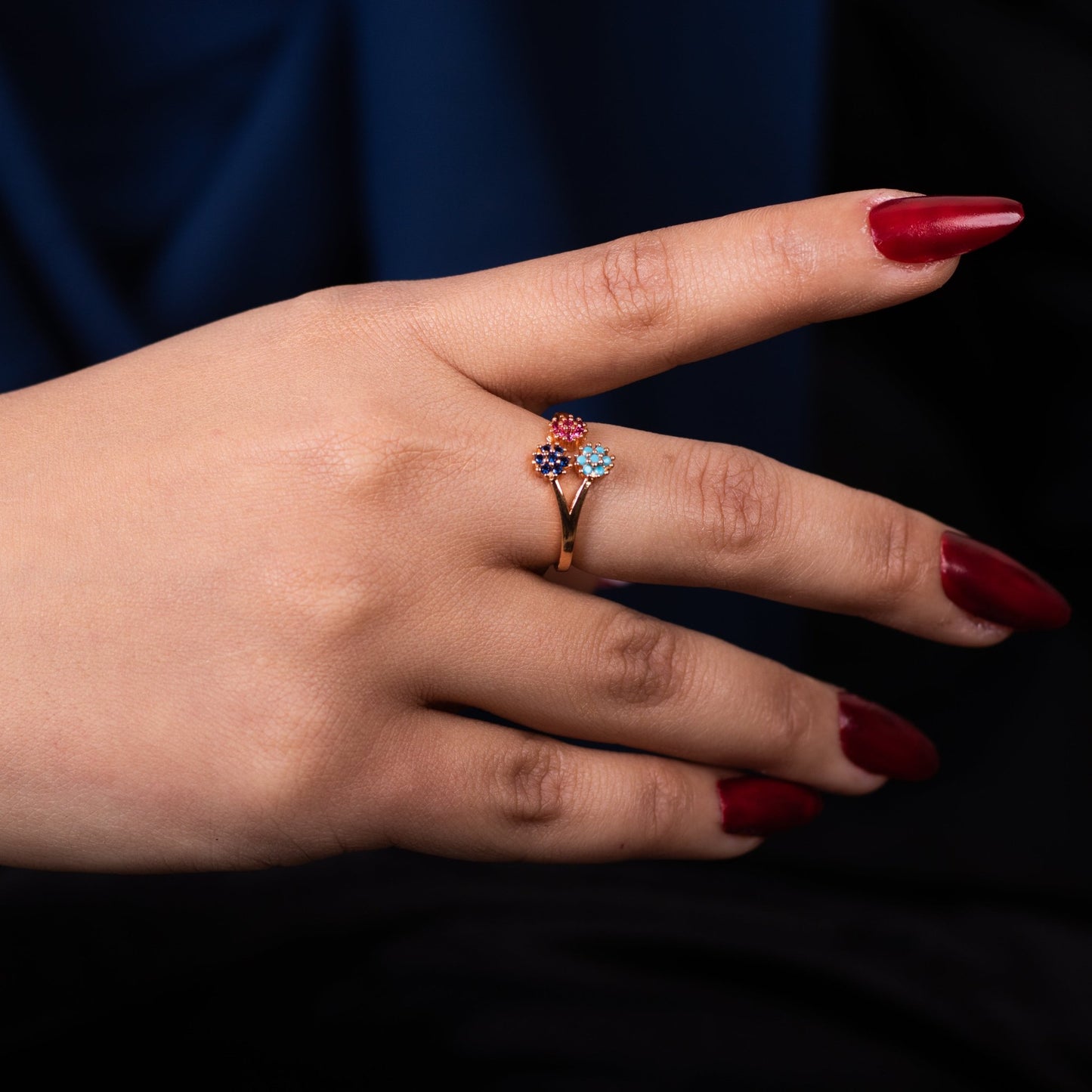 Zirconia Gold Plated Ring - Riwaaj