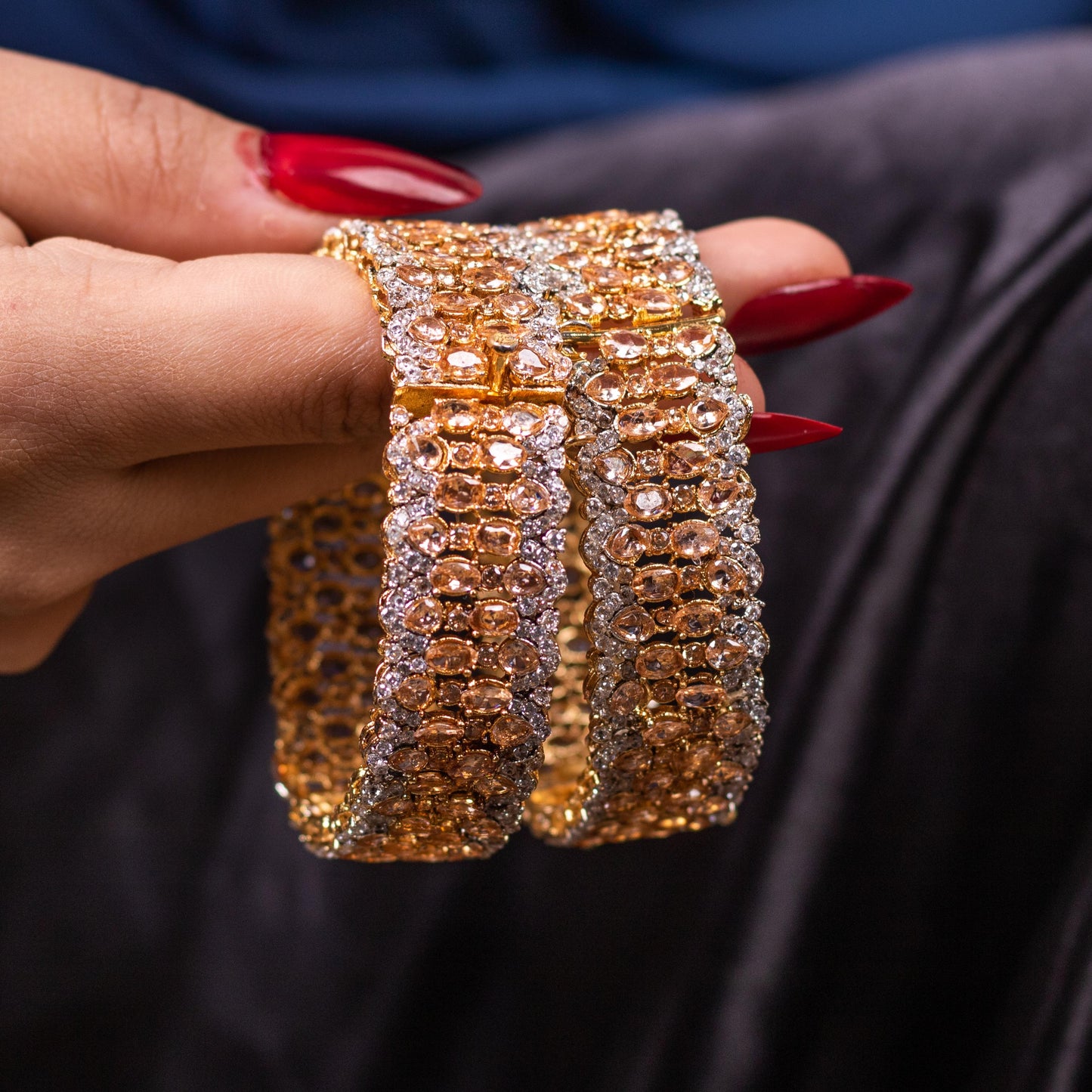 Zareen Heritage Bangles-Champagne