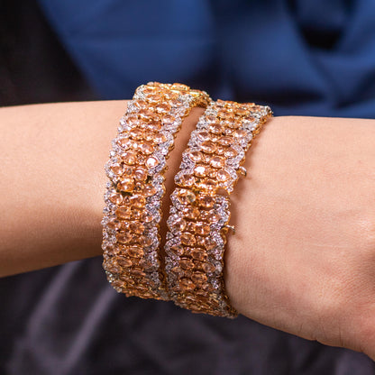 Zareen Heritage Bangles-Champagne