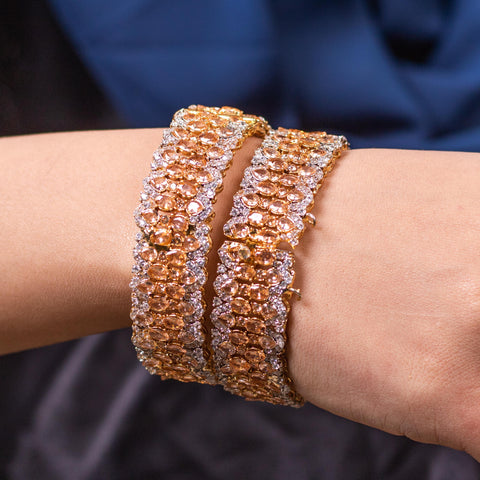 Zareen Heritage Bangles-Champagne