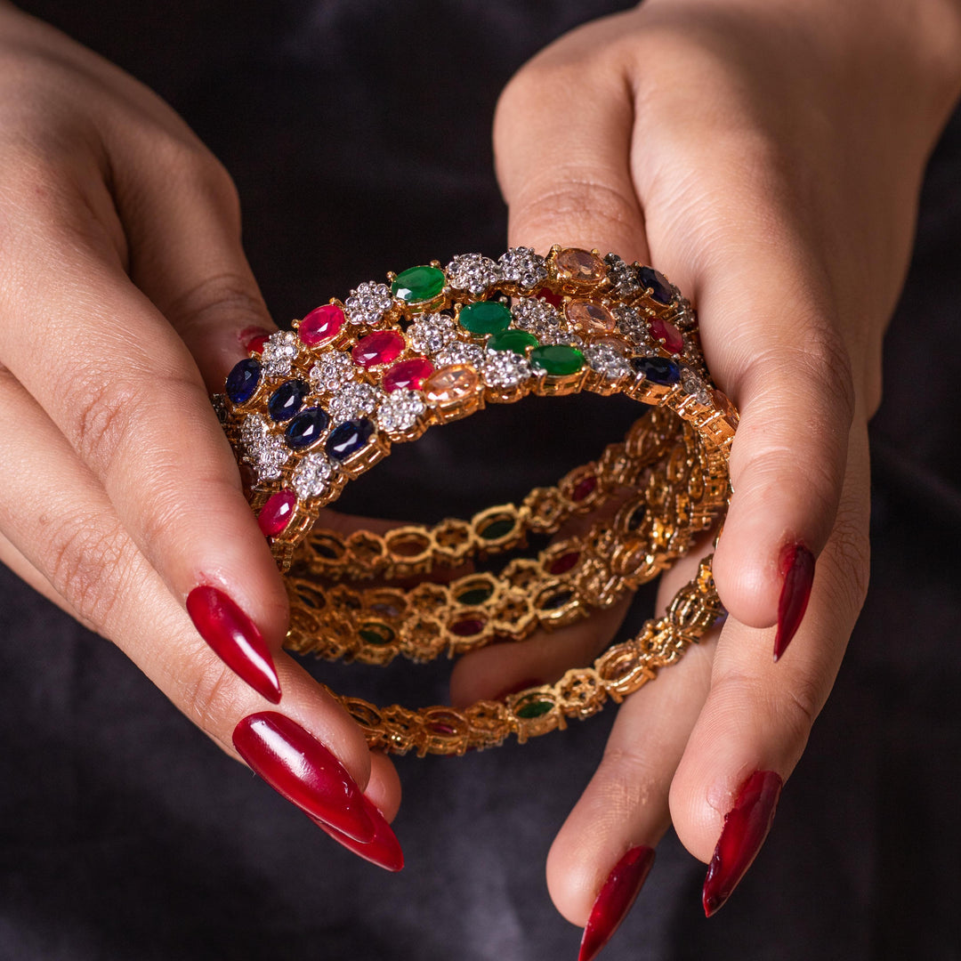 Shahi Kangan Multi - four piece bangle with color