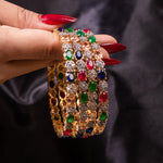 Load image into Gallery viewer, Shahi Kangan Multi - four piece bangle with color
