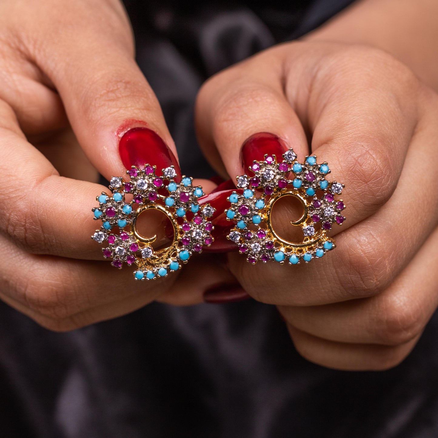 Vibrant Swirl Studs