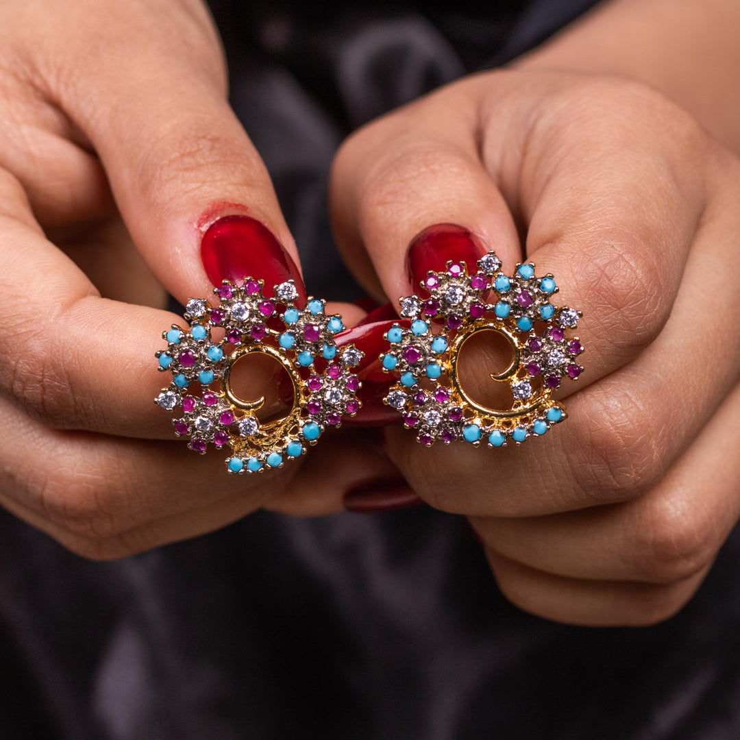 Vibrant Swirl Studs