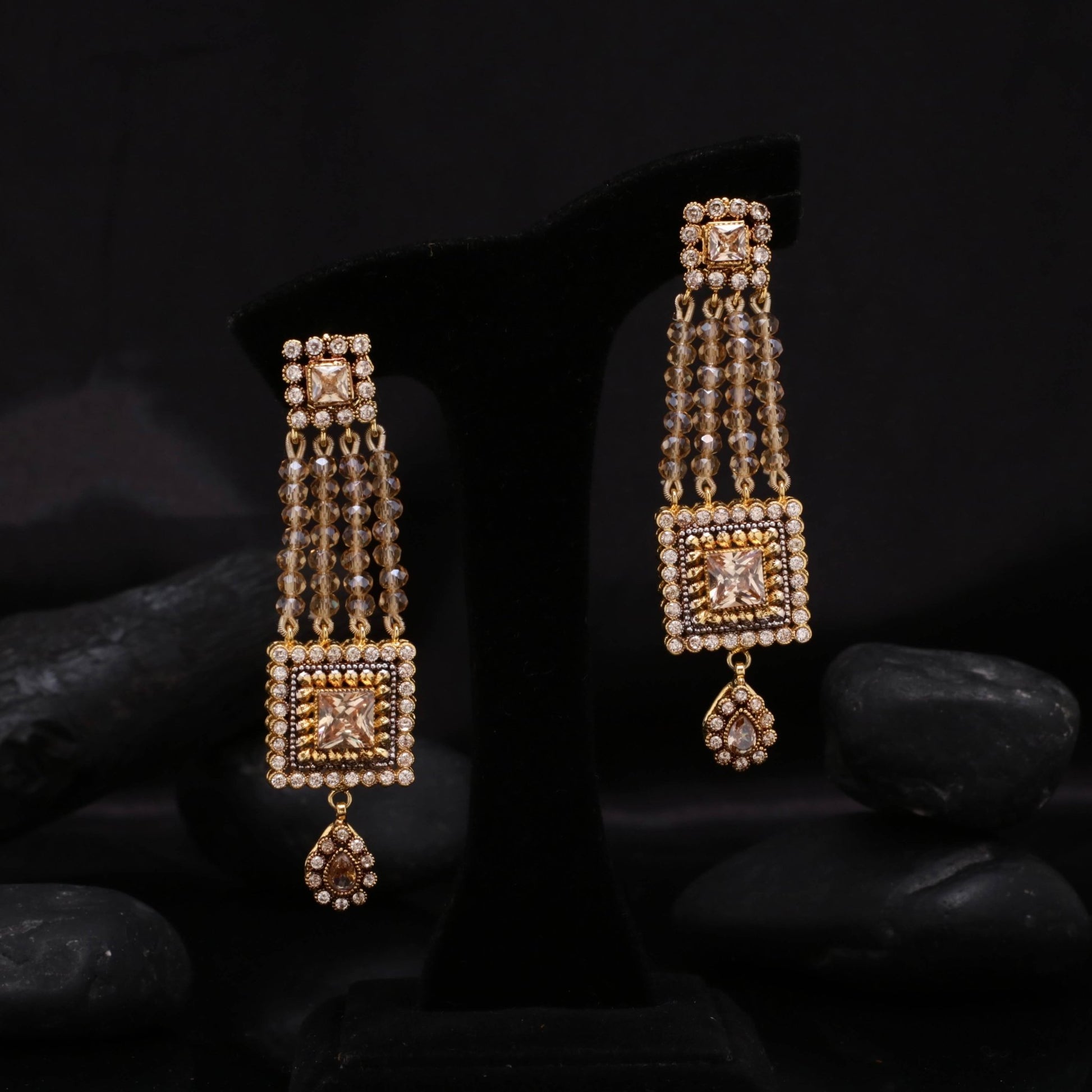 Tribal Rectangular Earrings - Riwaaj