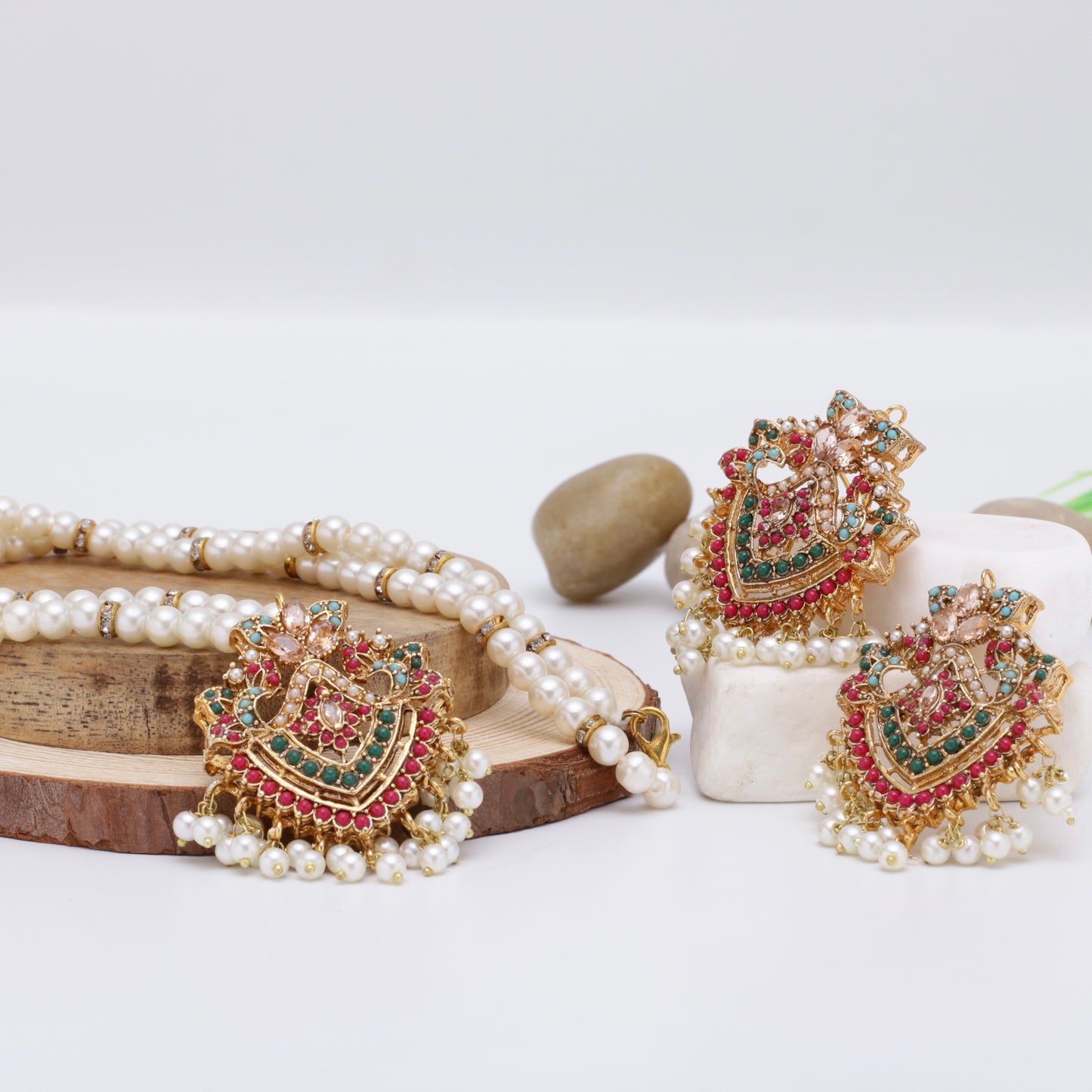 Twisted Naurattan Mala Set