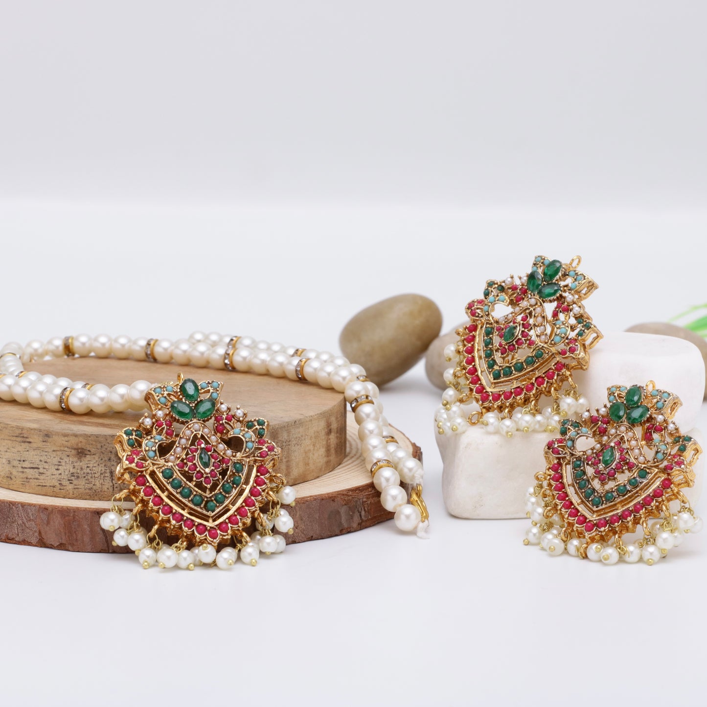 Twisted Naurattan Mala Set