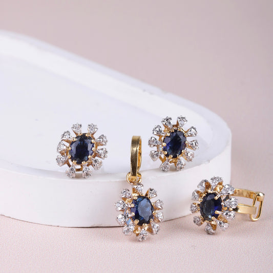 Cubic Flower Locket Set
