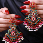 Load image into Gallery viewer, Overlong Navratan Earrings
