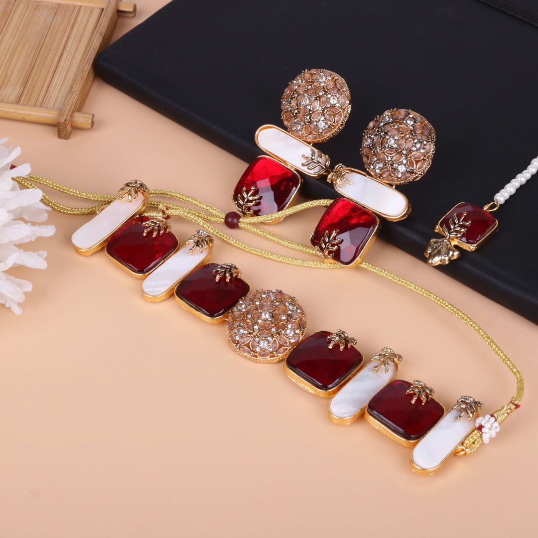 Ruby Elegance Kundan Set