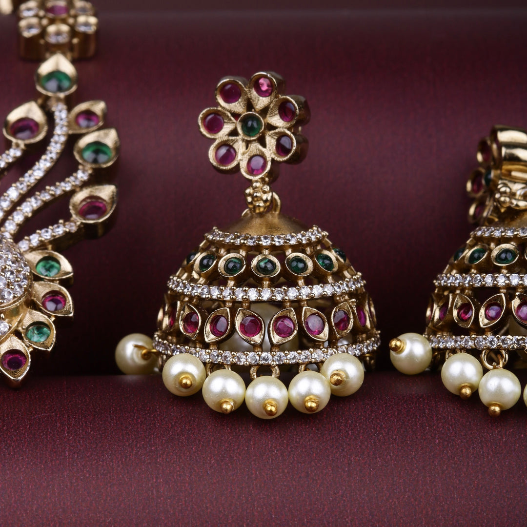 Peacock Grace Pendant Necklace Set