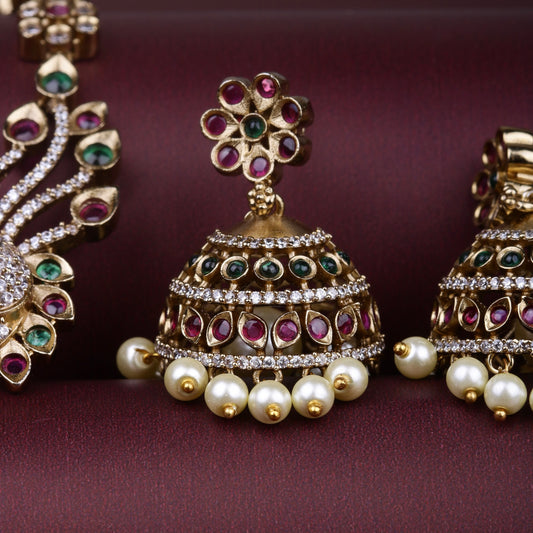 Peacock Grace Pendant Necklace Set