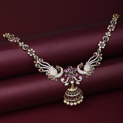 Peacock Grace Pendant Necklace Set