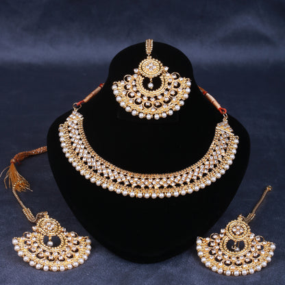 Pearl Elegance Kundan Necklace Set