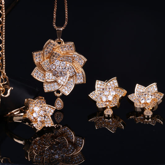 Golden Bloom CZ Set