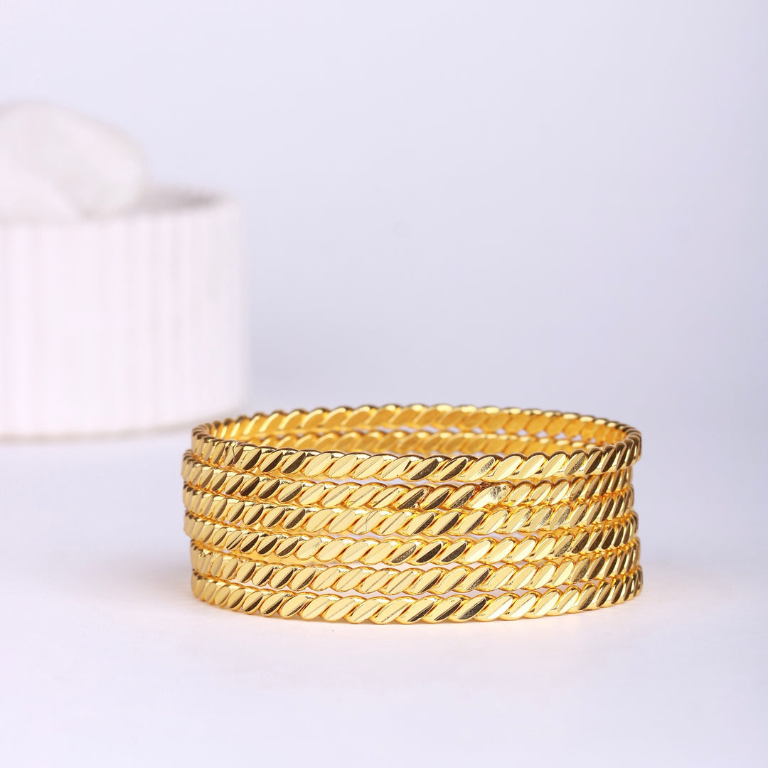 Gold Plated Bangle 6 Piece