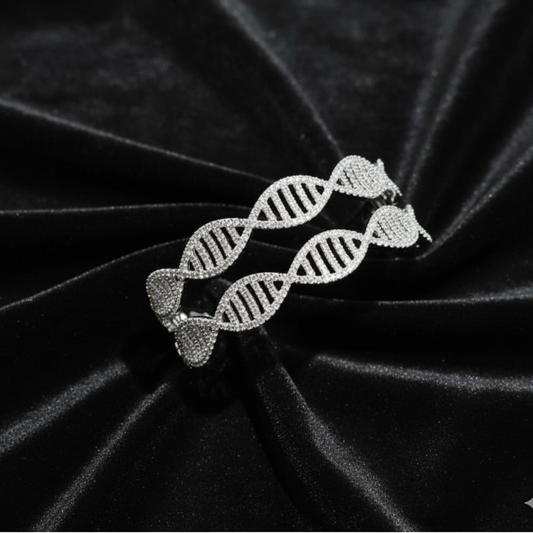 Eternal Helix Bangles — Luxury Silver-Plated (Handmade)