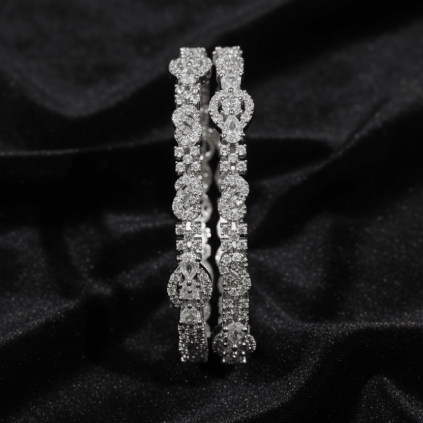 Infinity Strand Bangles — Luxury Silver - Plated (Handmade) - Riwaaj