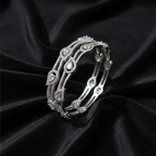 Silver Genome Bangles (Luxury Silver-Plated (Handmade)