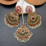 Load image into Gallery viewer, LAVISH NAVRATAN EARRINGS WITH TEEKA
