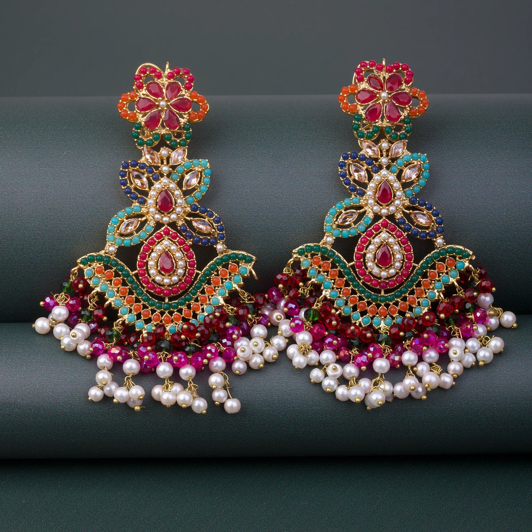 Overlong Navratan Earrings