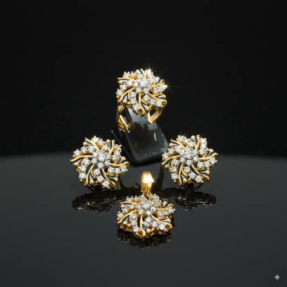 Radiant Zirconia Locket Set