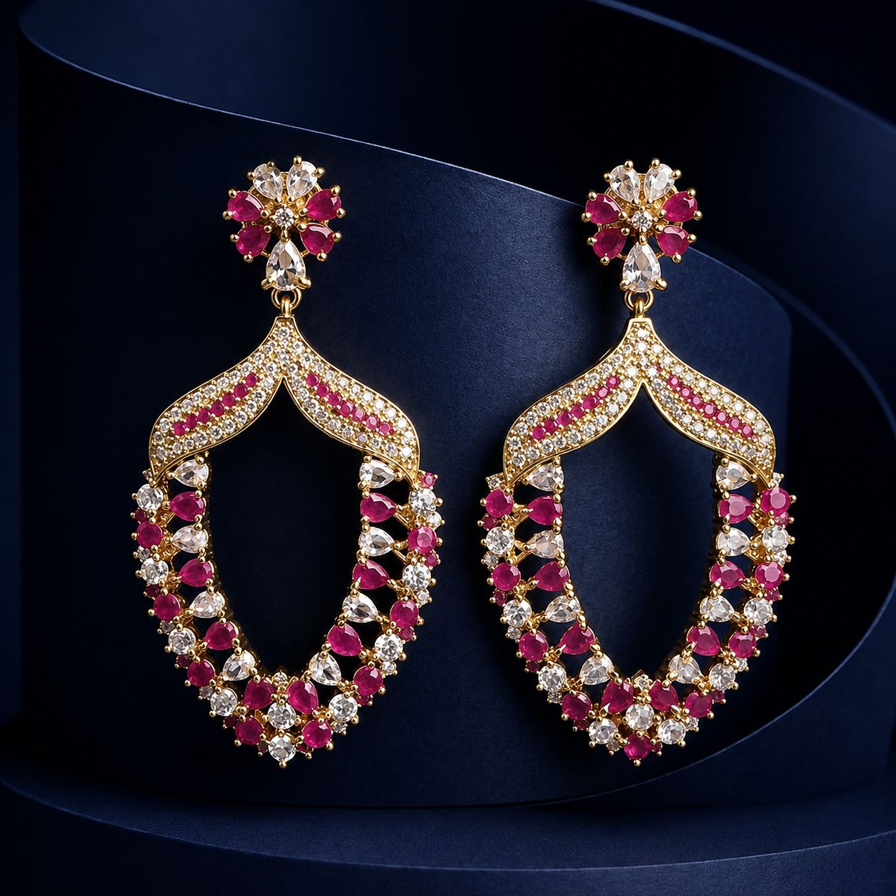 Ruby Teardrop Statement Earrings