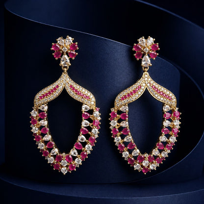 Ruby Teardrop Statement Earrings