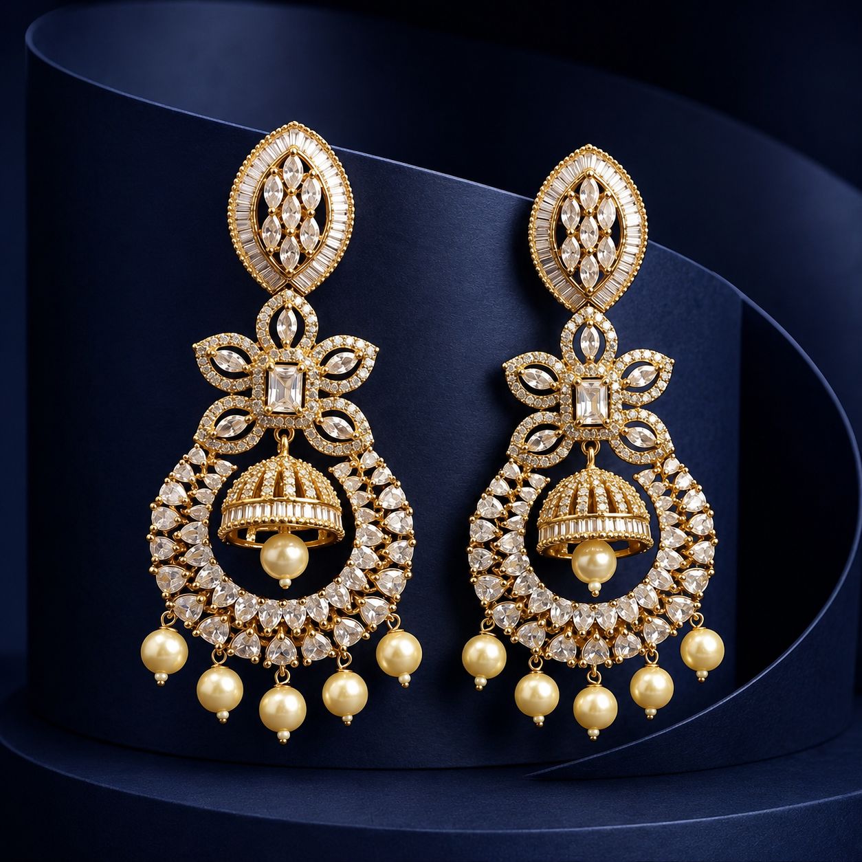 Pearl Drop Statement Earrings