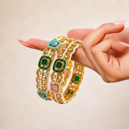 Multicolour Polki Bangle