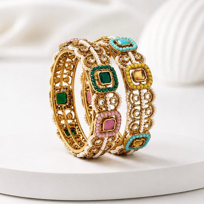 Multicolour Polki Bangle