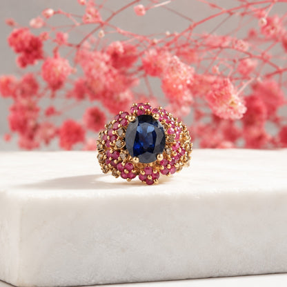 Handcrafted 22k Gold Statement Cluster Ring