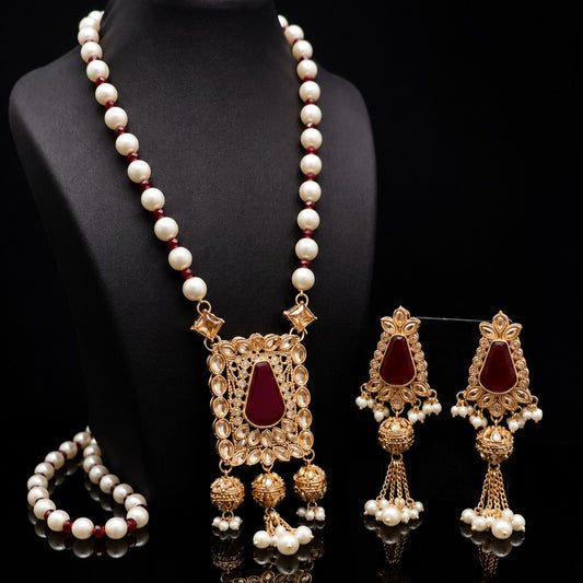 Zarmin Kundan Pearl Maala Set
