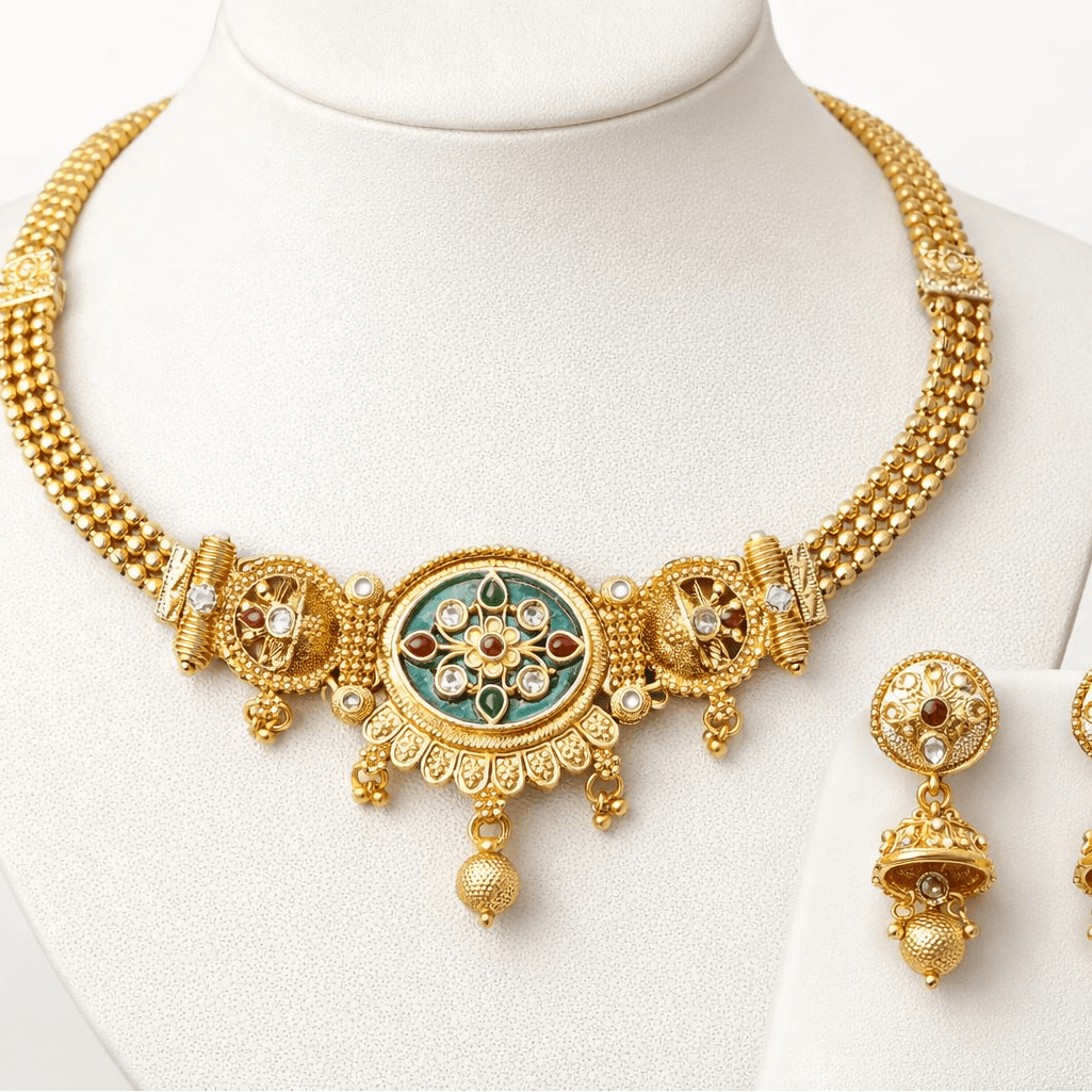 Royal Meenakari Heritage Necklace Set - Riwaaj