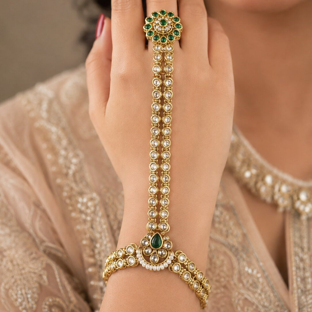 Zarqa Emerald Kundan Hathphool 2
